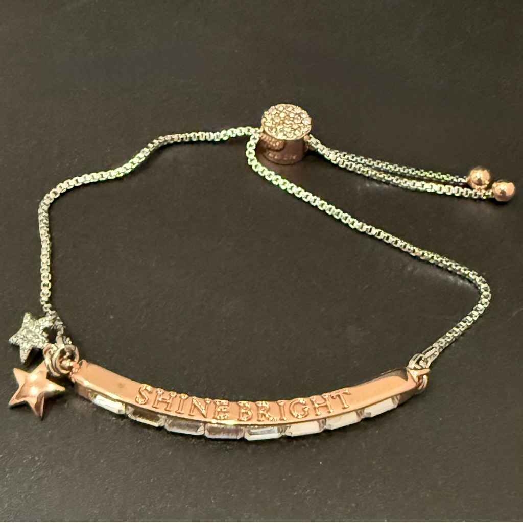 Ibb Cn Rose Gold-Tone Shine Bright Crystals Stars Adjustable Slider Bracelet 25$
